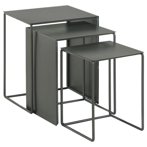 Imez 3-piece Rectangular Metal Nesting Table Grey image